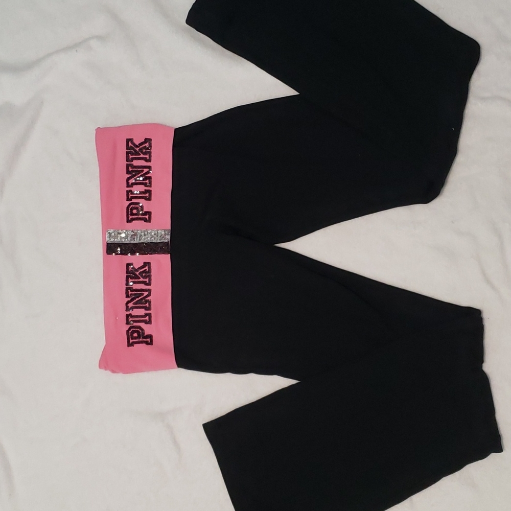 Sequin VS Pink yoga pants